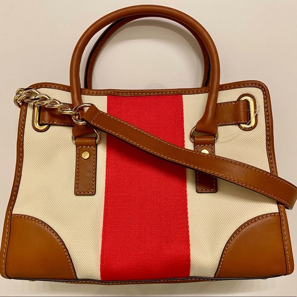 Michael Kors Hamilton Mono Stripe Shoulder Bag - Picture 8 of 12